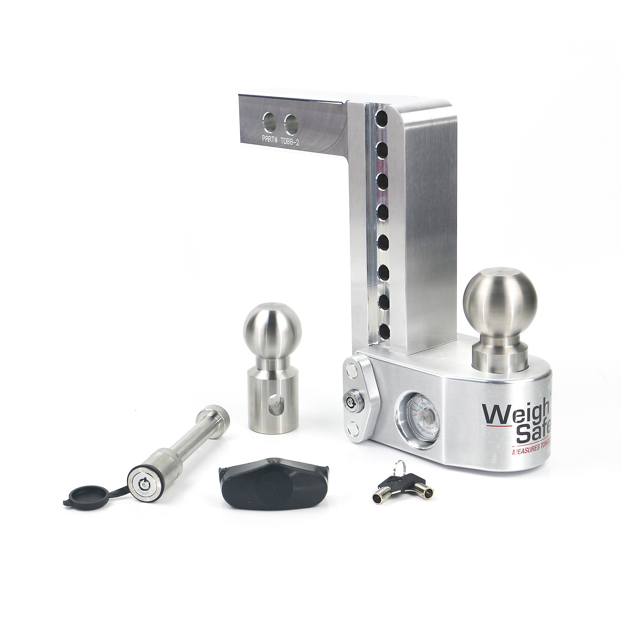 Weigh-Safe Drop Hitch Ball Mount - 8in. Drop, 2in. Shank, 12500 Lb. Capacity, 2-5/16in. Ball, Class V, Model# WS8-2-KA